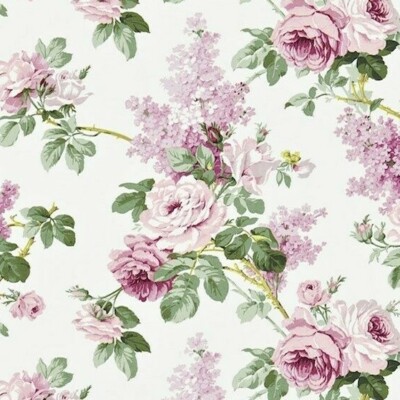 SANDERSON CURTAIN FABRIC DESIGN Sorilla 1 METRE PINK & LILAC 100% COTTON