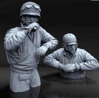 1/16 Resin US Tank Crew 2 Figs Unpainted Unassembled