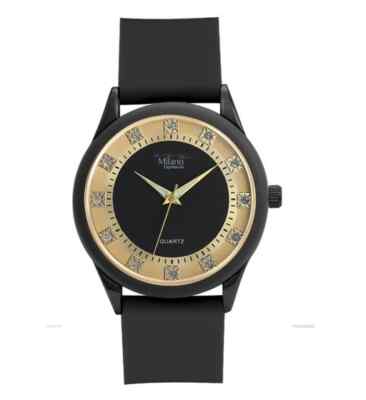 On Sale M Milano Expressions women Black Silicon Strap Watch