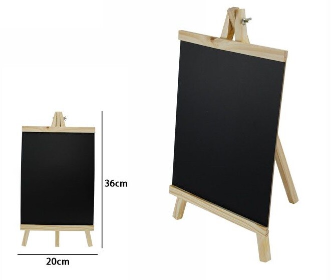 Cavalletto Treppiedi In Legno Naturale Con Lavagna Nera 20x36cm dfh