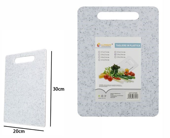 Tagliere In Plastica Con Manico 30x20cm Tagliare Verdure Frutta Cucina dfh