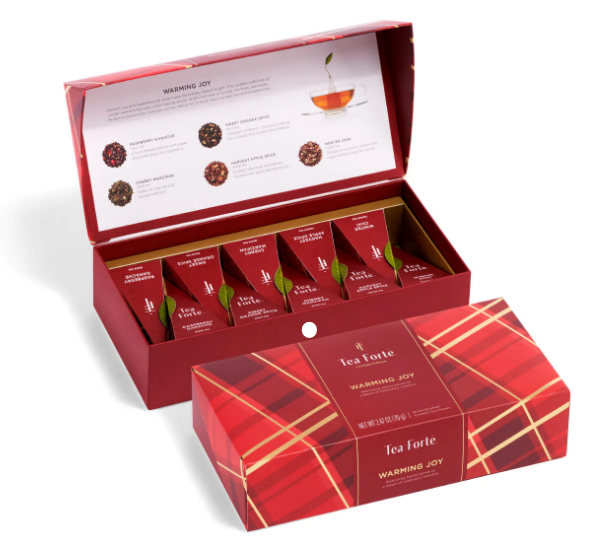 TEA FORTE, "Warming Joy" Petite Presentation Box of 10 Pyramid Infuser Bags