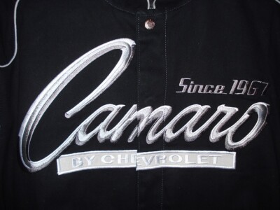 Authentic Camaro Racing Embroidered Cotton Twill Jacket JH Design Black new