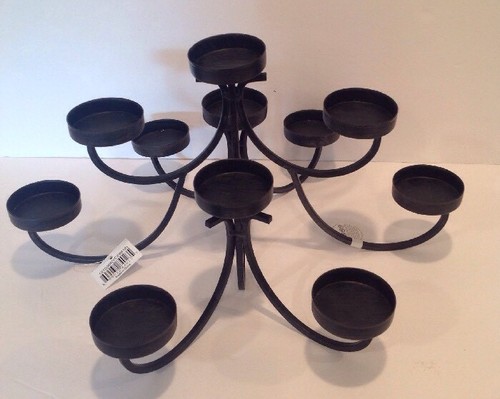 Tealight Candle Holder Black Iron Metal Candelabra Votive Holds Holds 11 Candles