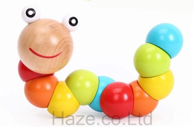 Free Shipping Wooden Variety Color Caterpillar Fancy Toy Staff Kids Toys Great