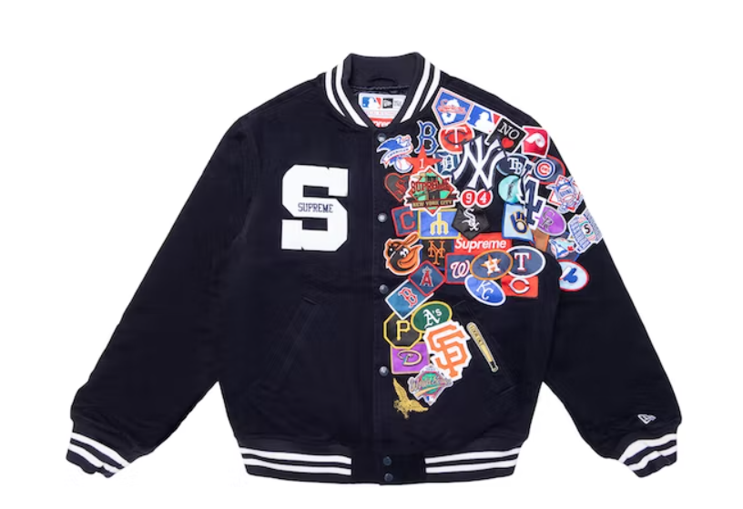 Supreme New Era MLB Varsity Jacket Navy SS20 L Large | eBay