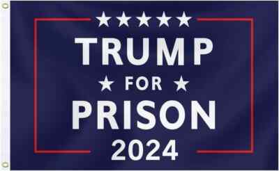 3x5 Feet Trump for Prison Flag Anti-Trump Vivid Color and Durable Dark Blue