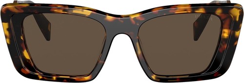 Pre-owned Prada Symbole Pr 08ys 01v-8c1 Honey Havana Brown Lens Women Sunglasses