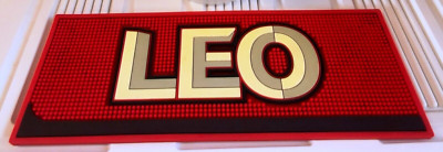 Leo Beer Bar Mat From Thailand Rubber Mat 16''x6''