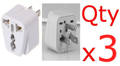 3PK European EU To US American Adapter Plug Converter Euro Asia to USA 