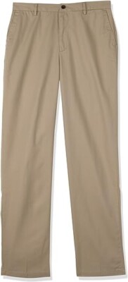 Amazon Essentials Men's Pants Classic-Fit Flat-Front Chino Khaki 28W 30L