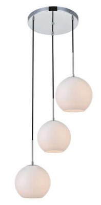 Elegant Lighting LD2209 Baxter 3 Light 18''W Multi Light Pendant - White