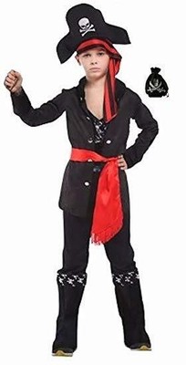 Buccaneer Pirate King of the Caribbean Large Boys Black Costume FAST SHIP! J35