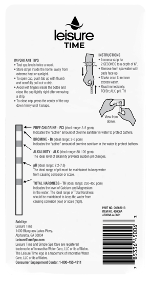 Leisure Time Bromine/Chlorine Test Strips Spa/Hot Tub 50 Strips | 45006A 2 Pack