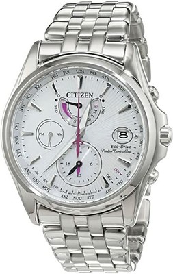 Armbanduhr Citizen Damenuhr Analog Quarz Funkuhr Edelstahl silber Perlmutt 