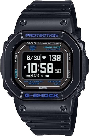 Pre-owned Casio G-shock Dw-h5600-1a2jr G-squad 44.5mm Bluetooth Gps Solar Digital Watch