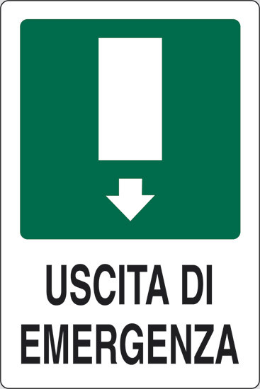 Cartello Segnaletico Uscita Di Emergenza 30x20Cm In Pvc Targa dfh
