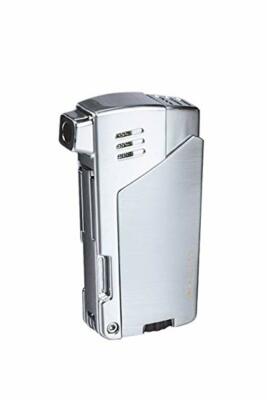 Vector KGM Gladius Chrome Satin Pipe Flame Lighter w/ Built in Pipe Tools - 8269