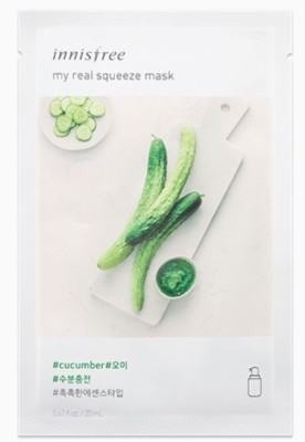 Innisfree Cucumber It's Real Squeeze Sheet Face Mask Pack Moisturizing 20ml 