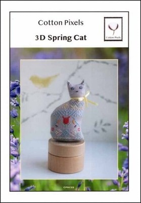 10% Off Cotton Pixels Counted X-stitch Chart - 3D Spring Cat