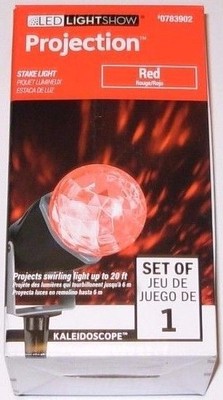 Gemmy LED Lightshow Projection Red Kaleidoscope Swirling Light Stake NEW