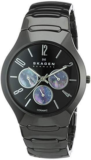Skagen Slagen Black Dial Multifunction Black Ceramic Mens  display picture 1