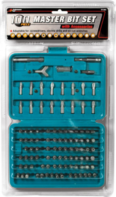 Performance Tool W1389 Bit Set, 100-Piece - 100pc Bit Set With Case
