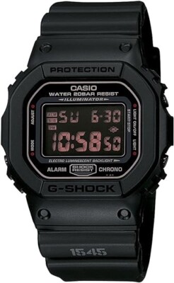 Casio G-Shock DW5600MS-1 DW-5600MS-1DRMilitary Matt Black Digital Watch G-Shock