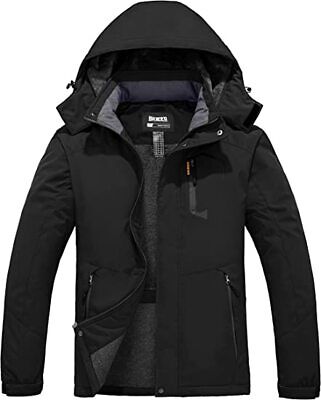 Skieer Men's Waterproof Ski Jacket Winter Snowboarding Coat Warm Hooded Raincoat