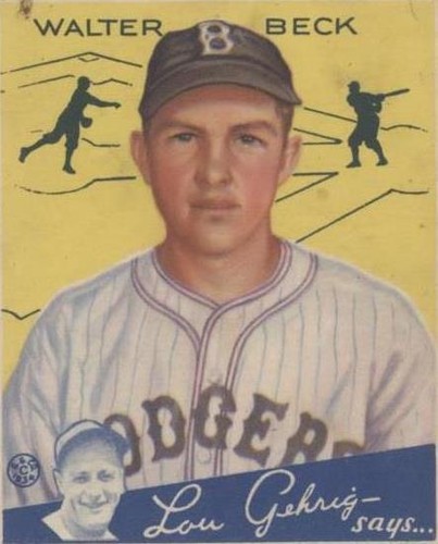 1934 Goudey Big League Chewing Gum - Walter Beck #50