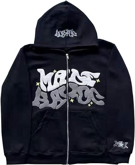 トップス Sex hoodie archive y2k oops YUNZSXJY Womens Men Zip Up Grunge Hoodie Cross Print Jacket