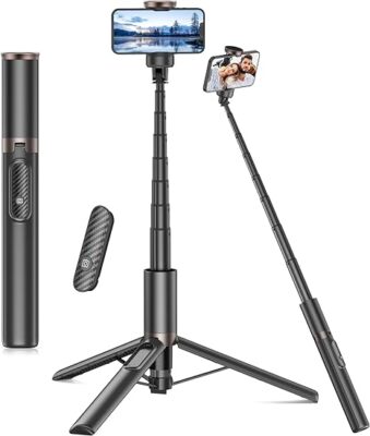 TONEOF 60'' Selfie Stick Tripod All-in-1 360° Rotate LJ-8858 - Black