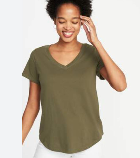 

NWT Old Navy Soft EveryWear Slub-Knit футболка с v-образным вырезом для женщин XS, Hunter pines green