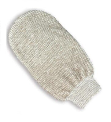 Massage Handschuh Bio Bambus / Leinen Riffi Peeling Körper Body Pflege Aloe Vera