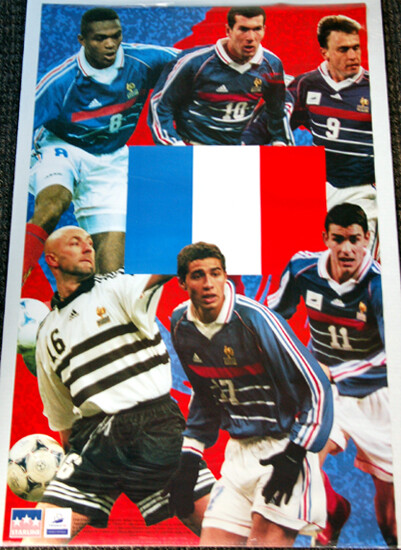 Team FRANCE 1998 WORLD CUP 6-Player Team 22x34 POSTER - Zidane