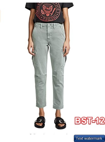 HUDSON Jeans Jane Relaxed Distressed Cargo Pants, Women's Size 30, Sage NEW $235