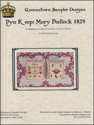 10% Off Queenstown Sampler Designs X-stitch chart - Pyn Keep: Mary Bullock 1829
