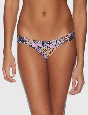 $67 Maaji Women's Pink Blue Floral Logo Hipster Low-Rise Bikini Bottom Size S