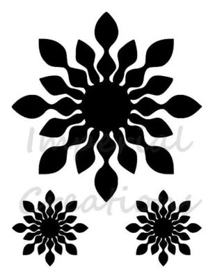 SUN / SNOWFLAKE Rays Christmas 8.5 x 11 Holiday Snow Stencil Plastic Sheet S13