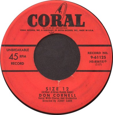 Don Cornell - Size 12 / Hold Me (7'', Single) NM or M- - 3244390682