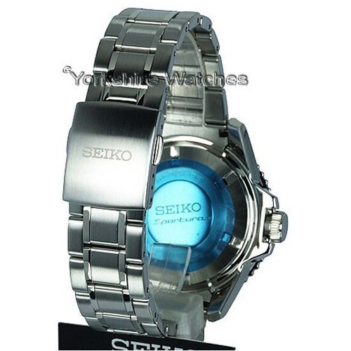 Pre-owned Seiko Sportura Srg019p1 Kinetic Direct Drive Black Men's Watch Srg019