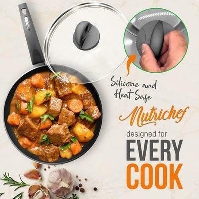 NutriChef 12 Pcs. Kitchenware Pots & Pans Set-Non-Stick Coating, Stylish