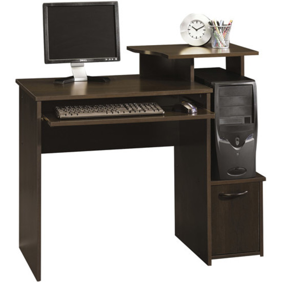 Sauder 39 in. Student Computer Desk with keyboard Tray Cinnamon Cherry Furniture