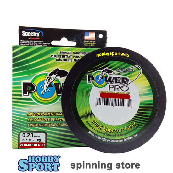 POWER PRO FILO TRECCIATO 275 MT DIAM. 0.28 MM COL. VERMILION RED ORIGINALE USA