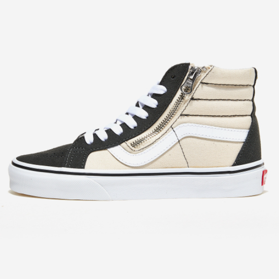 

Vans SK8-Hi Reissue Side Zip Shoes Tan Color — VN0007NZTWH Expeditedship, Tan white, Vans SK8-Hi Reissue Side Zip
