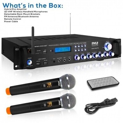 Pyle Bluetooth Multi-Channel Stereo Receiver, Pre-Amplifier System, 3000W