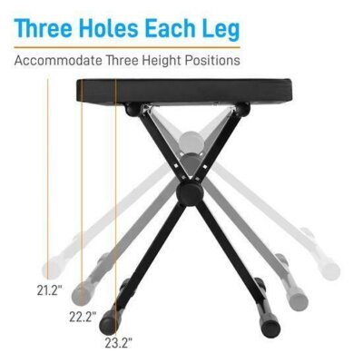 Pyle Adjustable Keyboard Bench - X-Style w/3 Holes/4''
