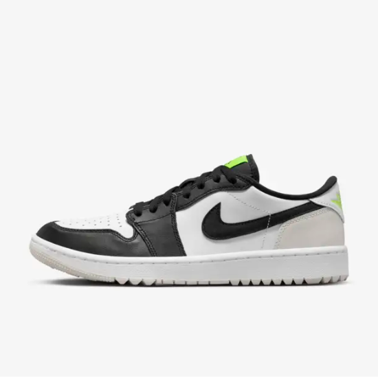 

Низкие кроссовки для гольфа Nike Air Jordan 1 Retro Black/White/Volt (DD9315-108), Белый, Nike Air Jordan 1