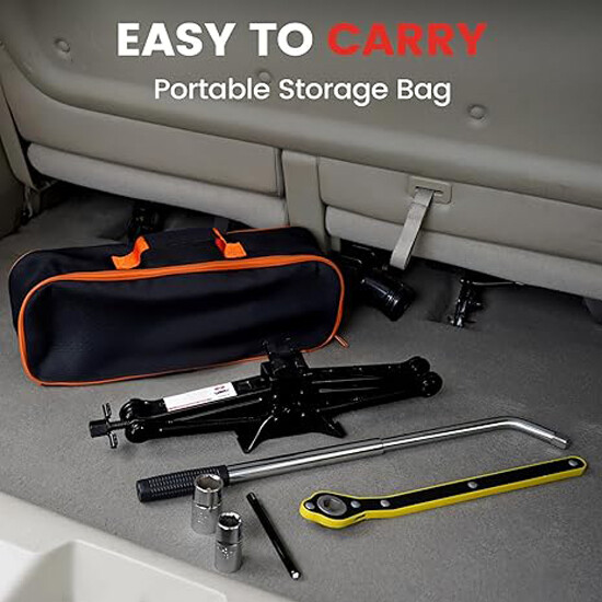 2Ton Scissor Jack Kit Car Heavy Duty Garage Tire Wheel Lug Wrench Tire Changing