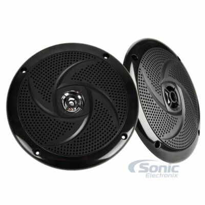 2) Belva BMS65SB 6.5'' Shallow 4 ohm Marine Boat Audio Speakers - Black